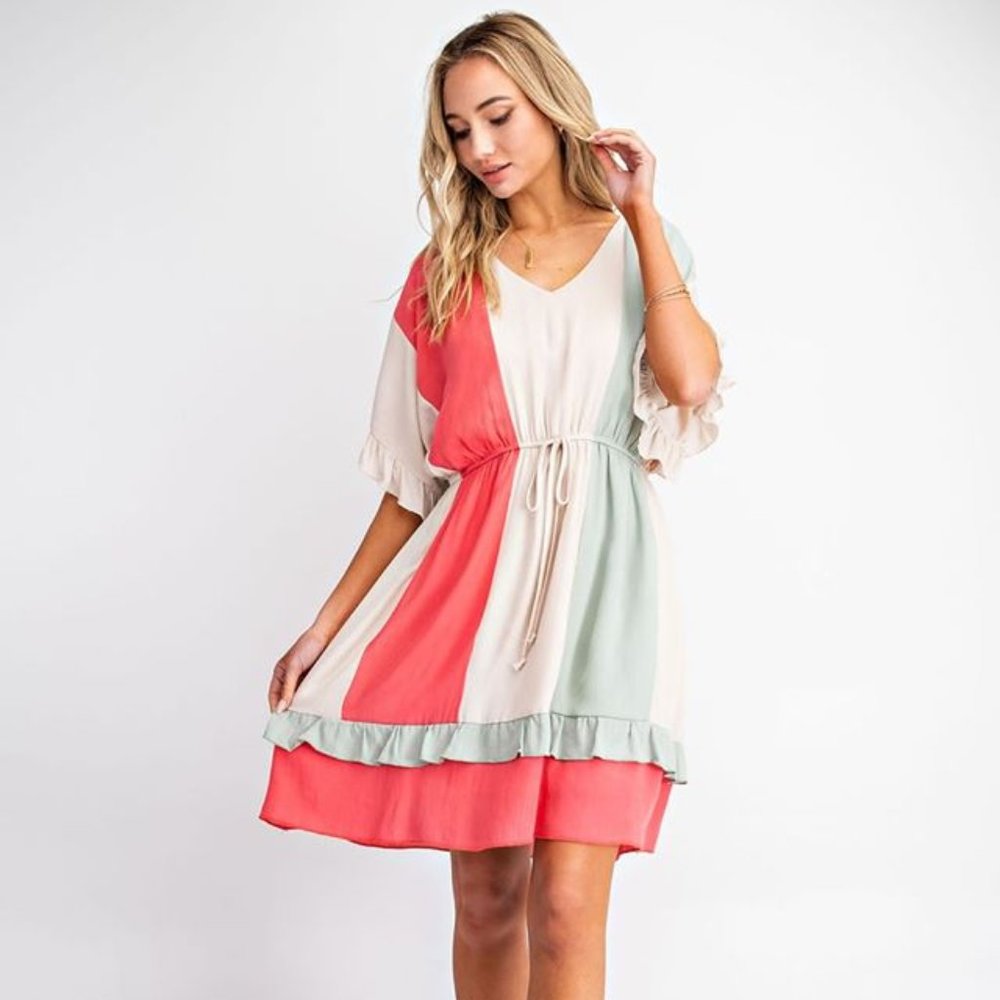 Women's Large Stripe Dress Flowy